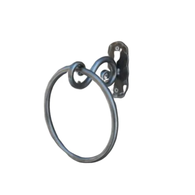 Metal Wire Wall Mounted Bathroom Towel Holder modern stylish elegant customized logo Wrought Iron Half Round Forged Towel Ring