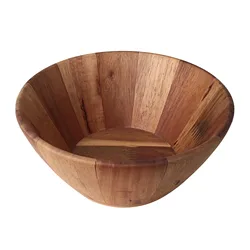 2021 Acacia Wood Salad Bowl - Vietnam Handicraft - Eco-friendly-  OEM, ODM - HJ B11/1 - Natural Wooden Fruit Mixing Bowl