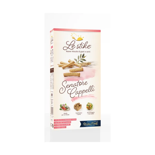 Premium Quality Bread sticks Le Stike with Senatore Cappelli Flour Crunchy Crispy Semolina Snack for deli shop in paper box 200g