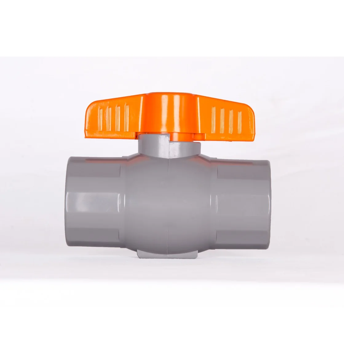 Plastic Material Hand Operated Un-Threaded Ball Valve Orange Handle Export From Vietnam
