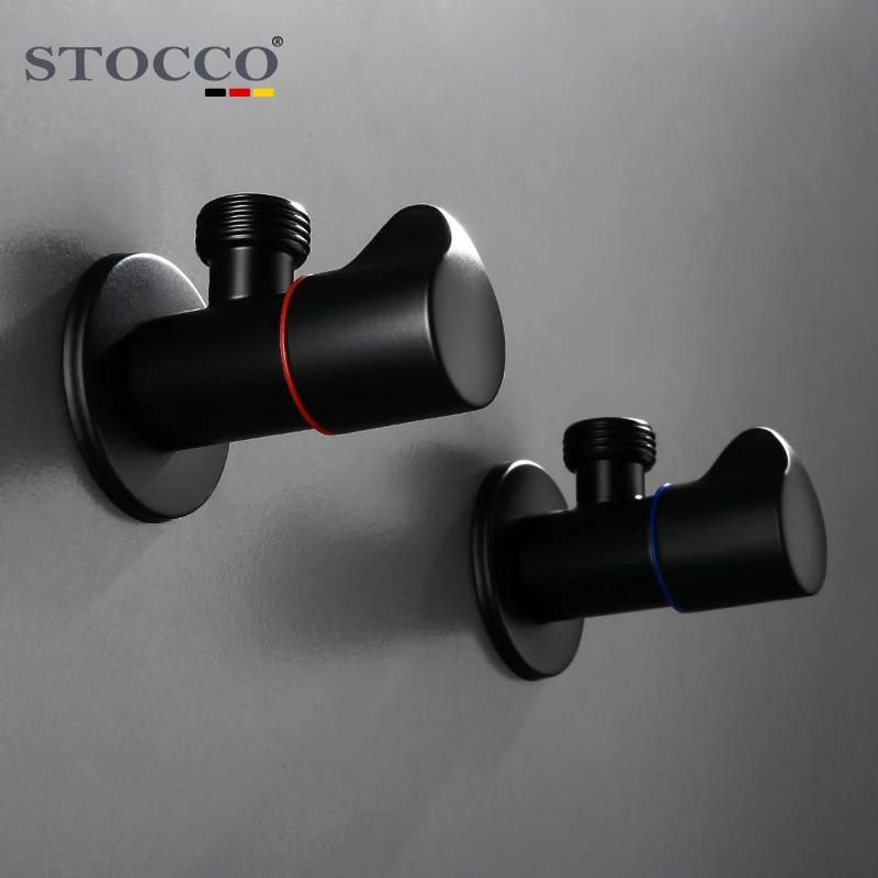 Bathroom Filling Angle Valve Corner Bidet Black 304 Stainless Steel Kitchen Cold Hot Tap Accessories Standard Male G1/2 Threaded