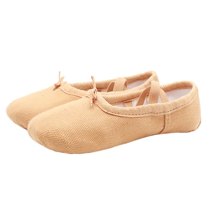 Wholesale High Quality OEM Custom Ballet Foldable Disposable Dance Shoes Cheap Girls Stretch Canvas Dance Ballet Shoes for Women