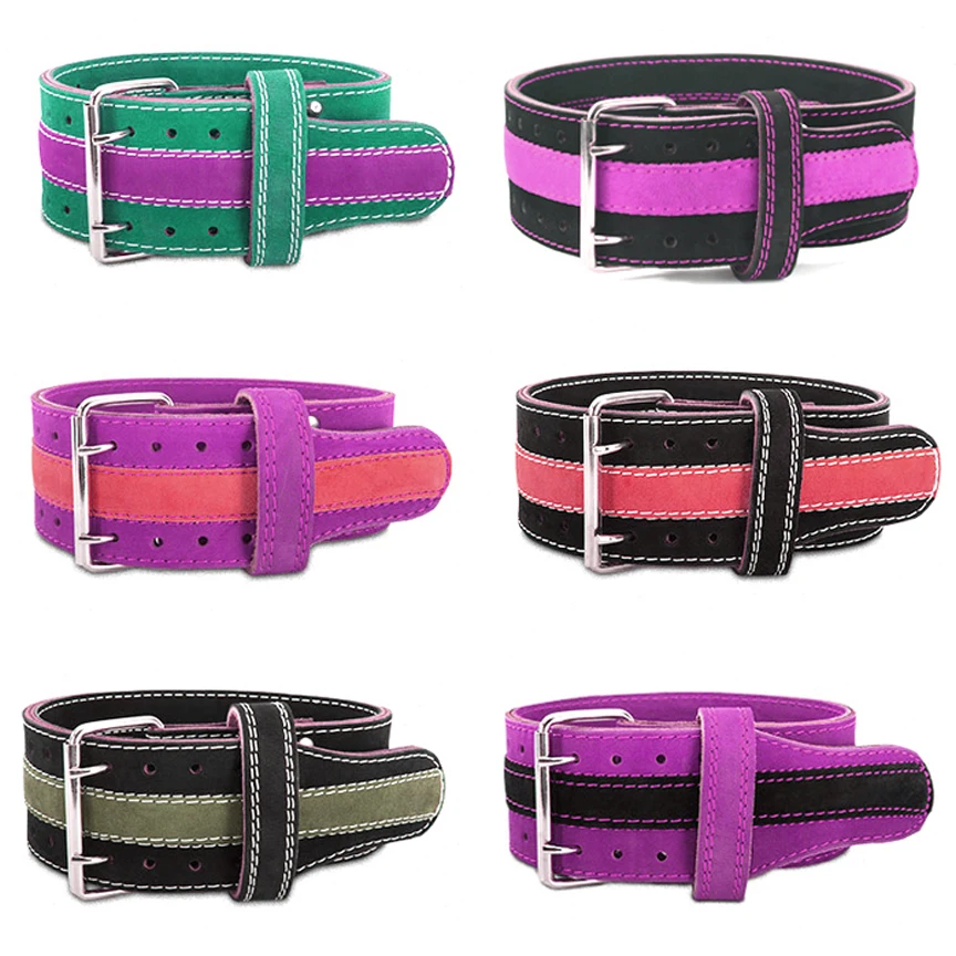 High Quality Heavy Duty Gym Fitness Workout Power Weight Lifting PU Leather Belt for Men Women Stainless Steel Buckle