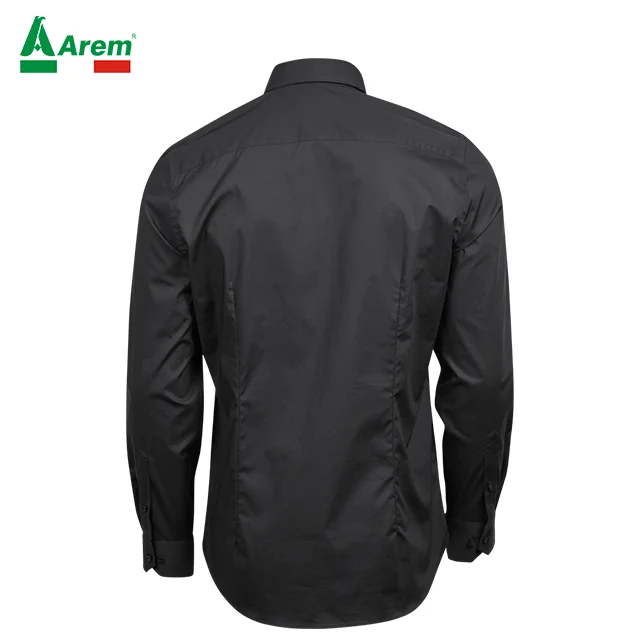 For B2B Button collar Cotton Elastane Fused collar cuffs Back yoke darts back Curved hem men Stretch Luxury Shirt corporate