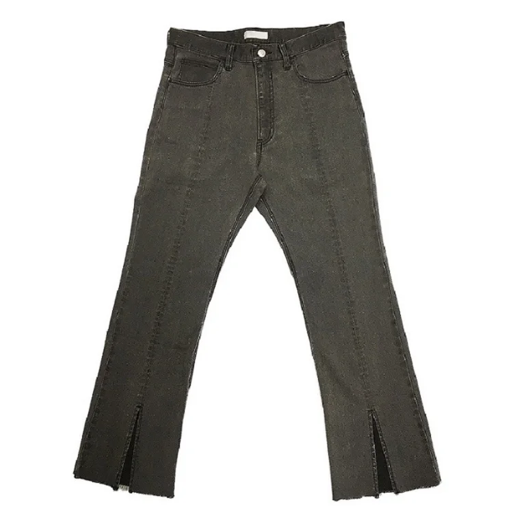 
WOMEN FASHION BLACK FLARE 98% COTTON 2 PU STRETCH JEANS 