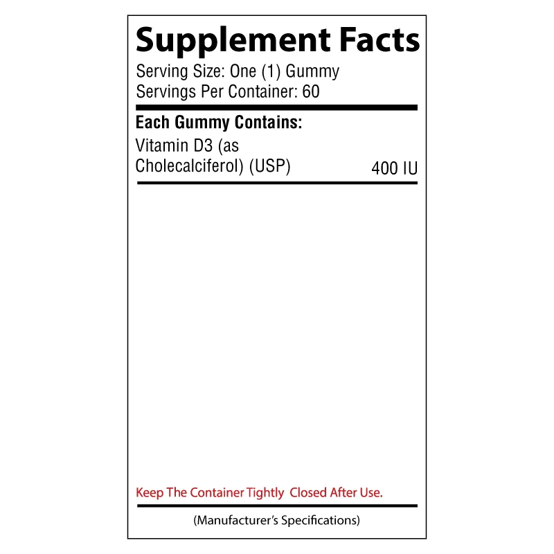 DEKOL-5000 жевательный мармелад витамин D3 холекальциферол 5000 Иу сильные мышцы Максимальная кость и иммунной системы поддержки кальция Мармеладные Конфеты