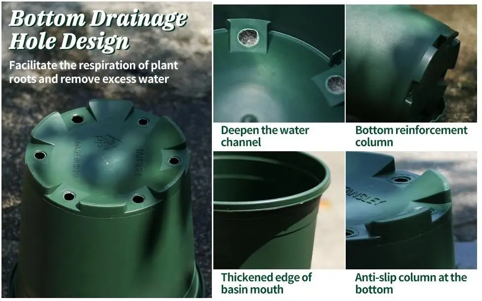 Best Sale Durable Plastic Plant Nursery Pots Colorful With Drainage Hole and Saucer For Gardening Decoration Cheap Price