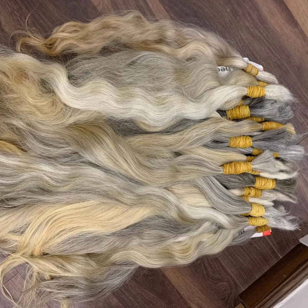 MH Trust 100% Vietnamese Cuticle Aligned Remy Hair 30-Inch Lace Front Bulk Vendors Gray Human Hair with Wave Style Virgin Hair