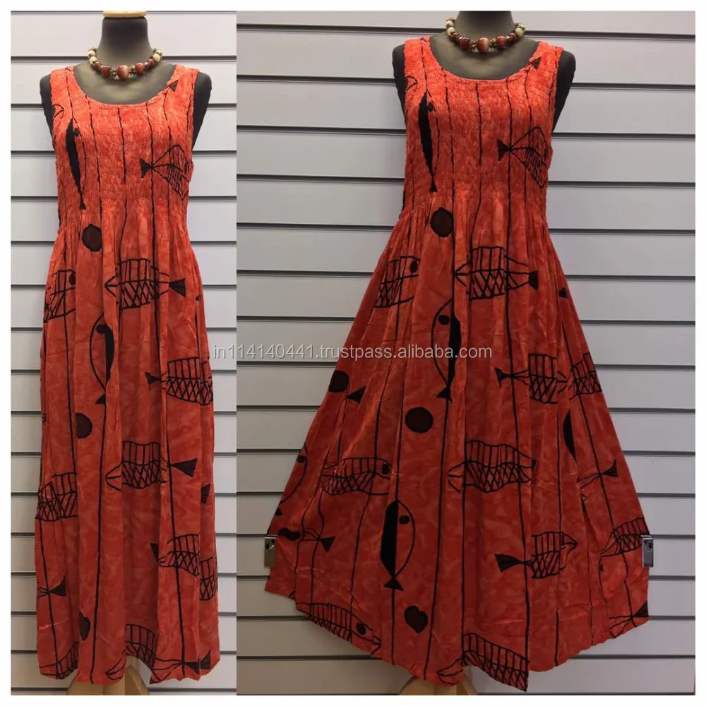 New trending Design Unique Style Long Maxi Fish Print Dress Sleeveless exclusive style Dresses