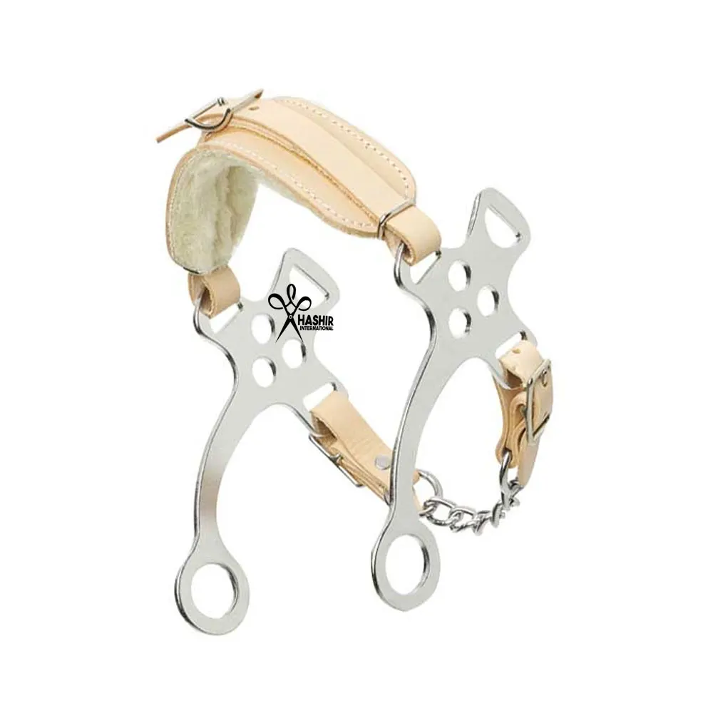 Custom Made Anatomic Leather Padded Hackamore Bit Soft Padding Stainless Steel Hackamore