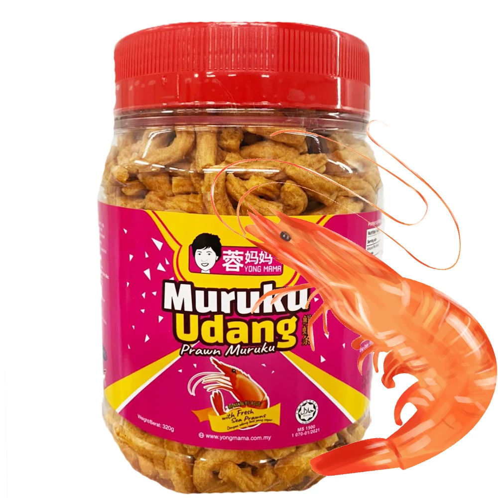 Factory Wholesale Prawn Cracker Malaysia Muruku Kerupuk Keropok Crispy Seafood Snack | Made with REAL Prawn Meat