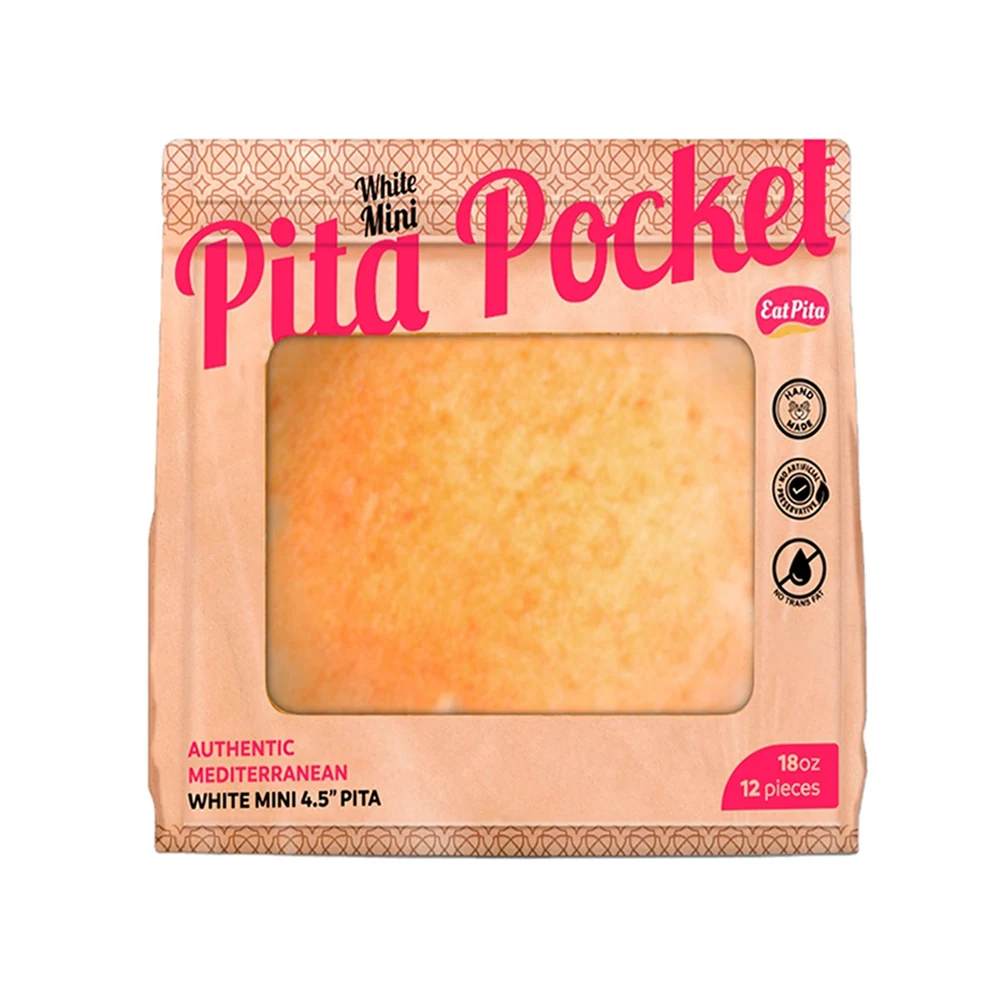 Eat Pita Hand Crafted Wholesale High Quality Baked Pita Pocket Mini White 4.5 Inches