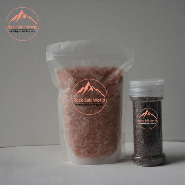 Himalayan Pink Natural Edible Crystal Salt Best for Best Cooking Refined Grains with  1 KG Best Packing Logo  Zipper