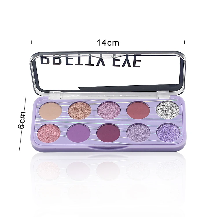 Hot Sales Factory Cosmetics High Pigment Private Label 10 Color Matte And Glitter Makeup Eyeshadow Palette