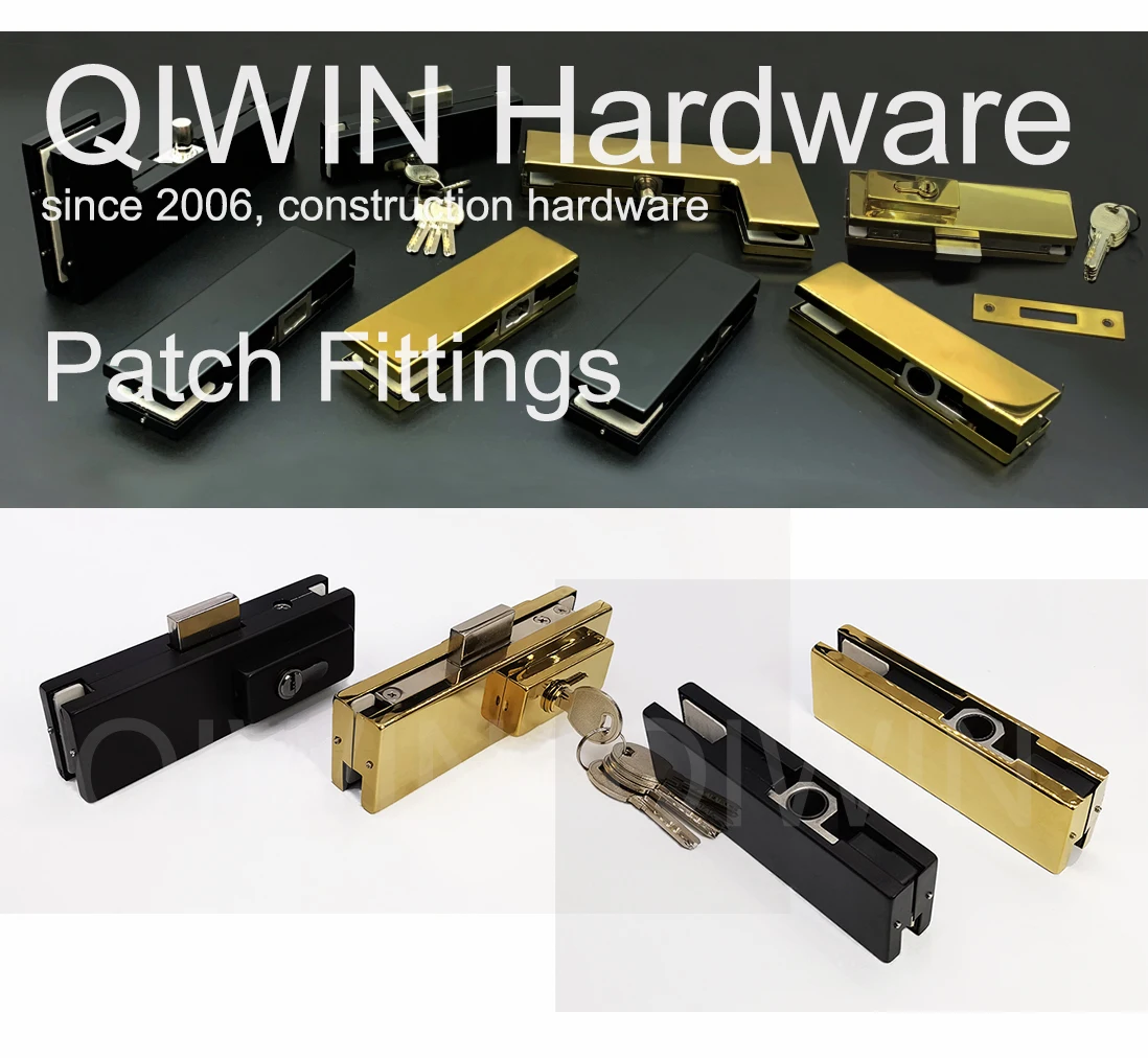 L Shape Gold Glass Door Accessories Aluminum Alloy Patch Hinge