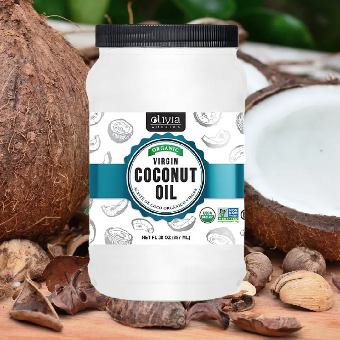 
Organic Virgin Coconut Oil for Cooking Olivia America USDA Approved Case of 12 units 30oz 