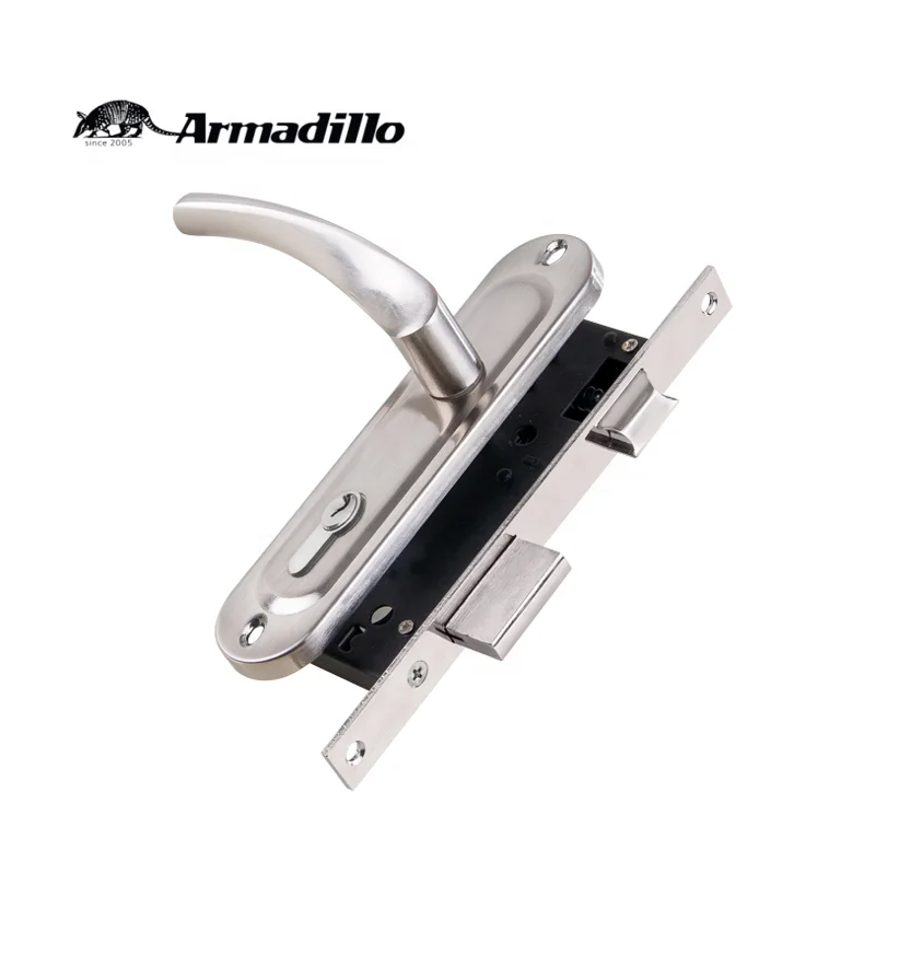Modern style aluminum handle mortise door lock set for steel doors