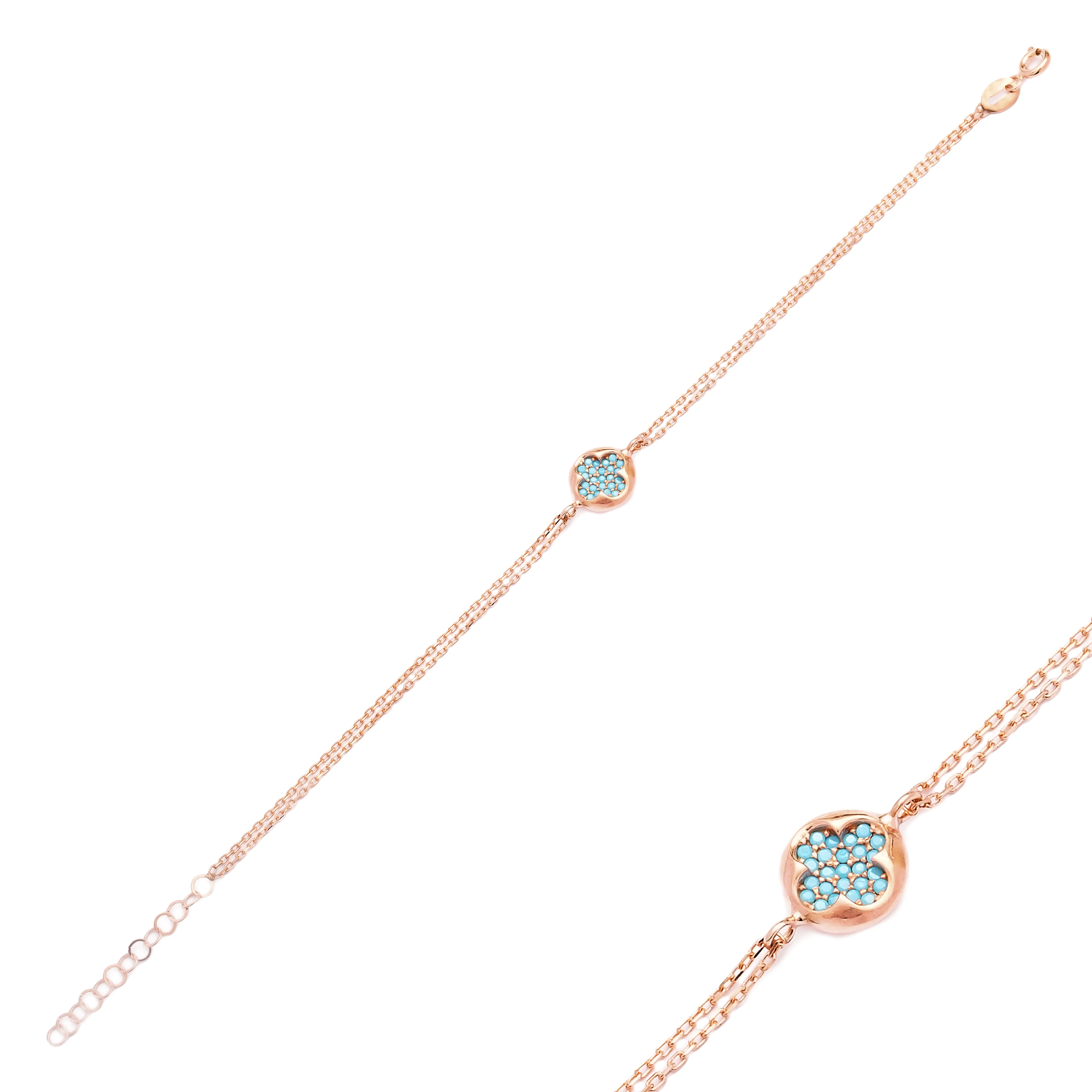 Minimalist Round And Clover Design Bracelet Wholesale 925 Sterling Silver Bracelet Jewellery
