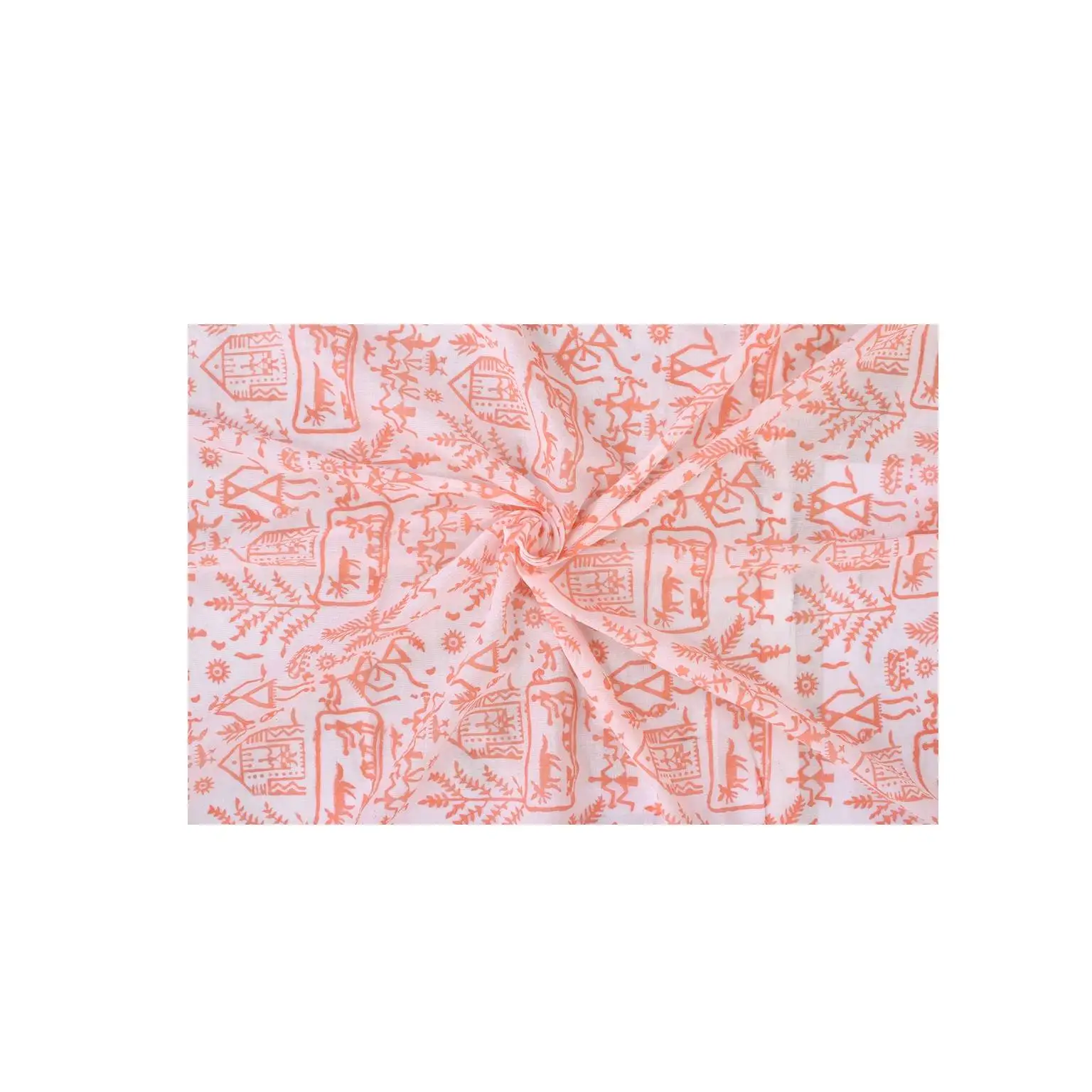 Sanganeri Running Fabric Hand Block Print Cotton Dress Making Fabric Indian Ethnic Upholstery Material For Home Textile