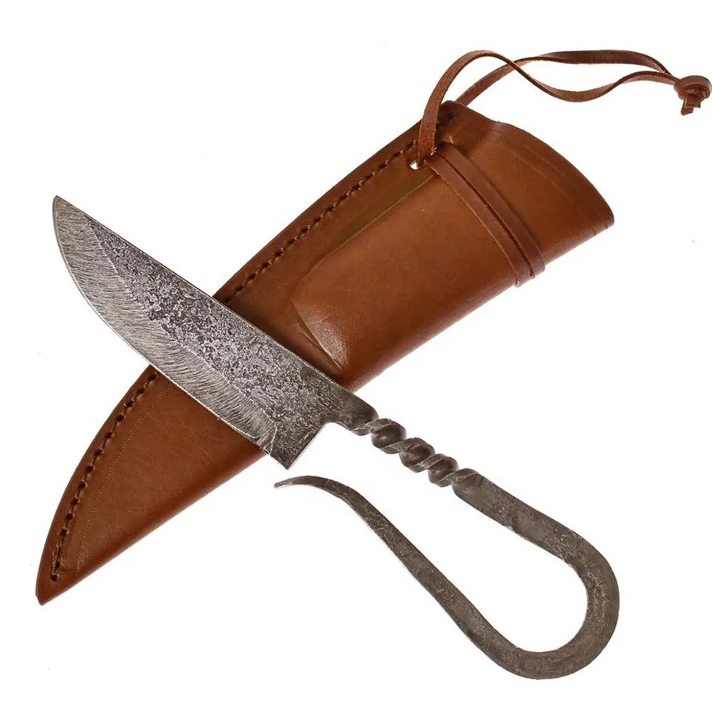 Кованый нож из высокоуглеродистой стали в античном стиле средневековый викингов универсальный средневековом