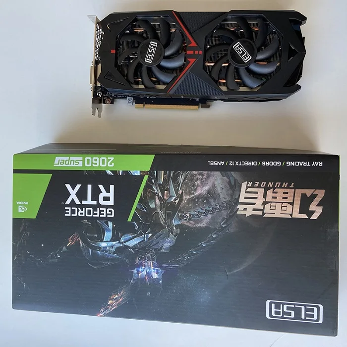 Совершенно новая игровая графическая карта RTX 2060 SUPER 8G GPU GDDR6 два вентилятора 25 Вт/120 Вт готов к отправке в наличии