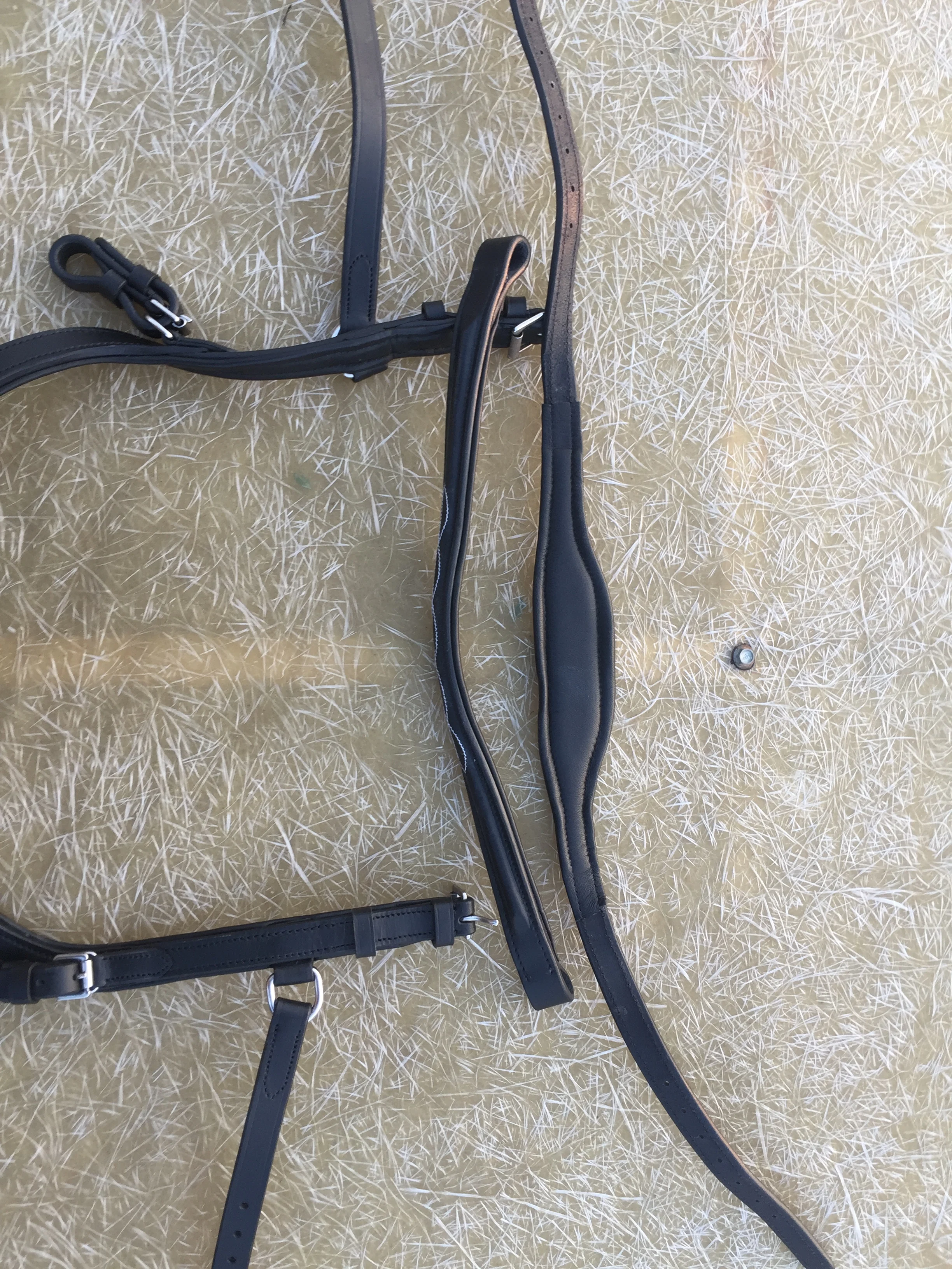  Кожаная лошадь Micklem уздечки белая сшитая бровей уздечка темная Гавана-Большая