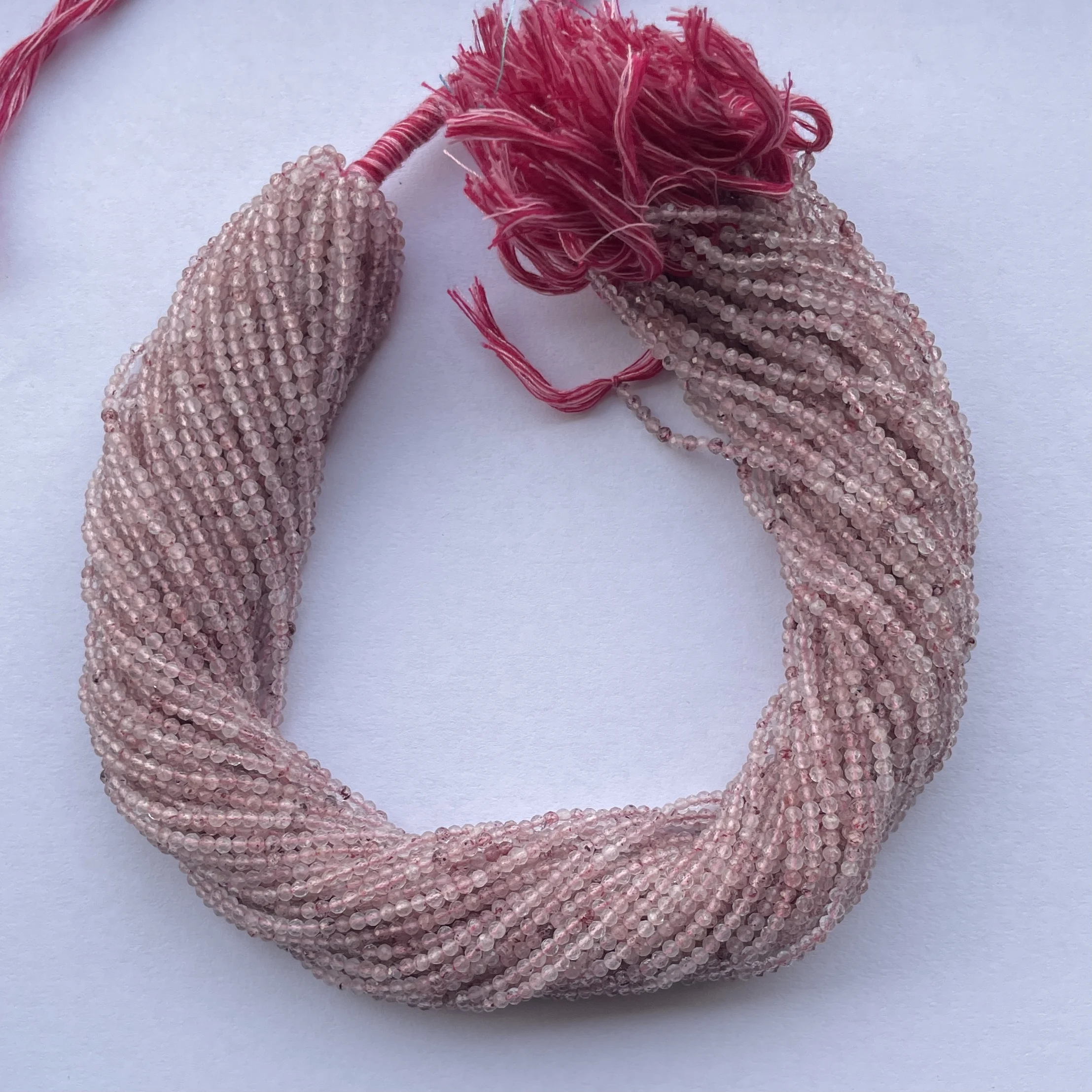 2mm 3mm Natural Micro Strawberry Quartz Stone Faceted Gemstone Latest Beads Strand Semi Precious Supplier Shop Online Regular