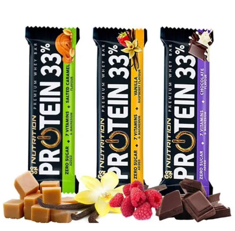GO ON NUTRITION PROTEIN 33% premium protein bar Delicious chocolate flavor 50g chocolate-flavored covered with vanilla coating