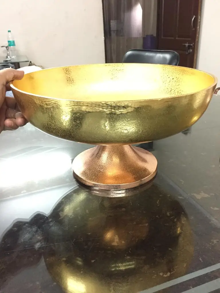 serving tray silver with handle with center etching design for home hotel restaurant wedding party spa