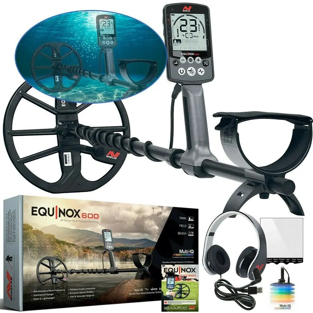 100% New Minelabs Equinox 800 Multi-IQ Underwater Waterproof Metal Detector