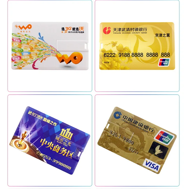 Wholesale Cheaper Business Card 32gb 64gb Memory Stick 128gb 256gb Pendrives Credit Shape Usb Flash Drive With Logo