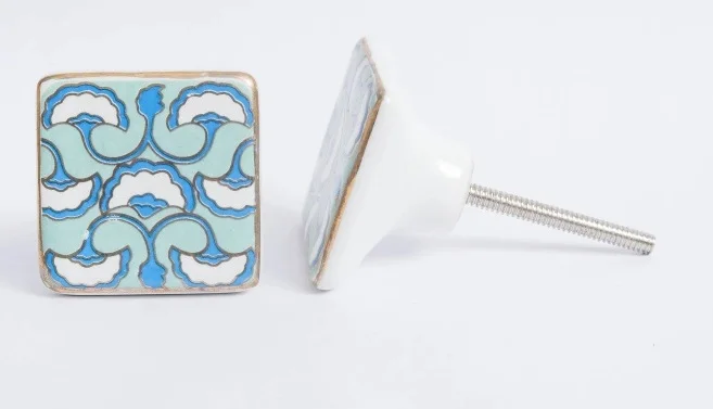 Vintage Ceramic Assorted Hand Painted Floral Round Ceramic Knobs for Kitchen Cabinets and Drawer