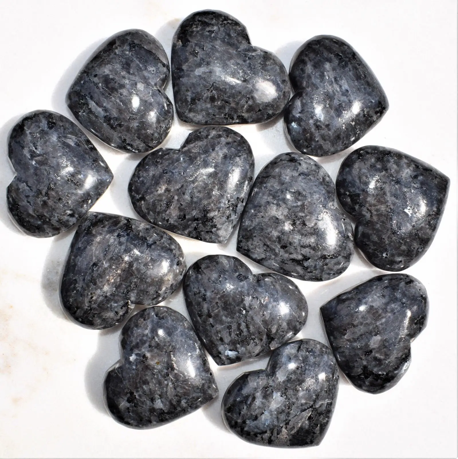 natural larvikite palm heart stone crystal palm stone puffy heart natural stone healing reiki gemstone agate wholesaler