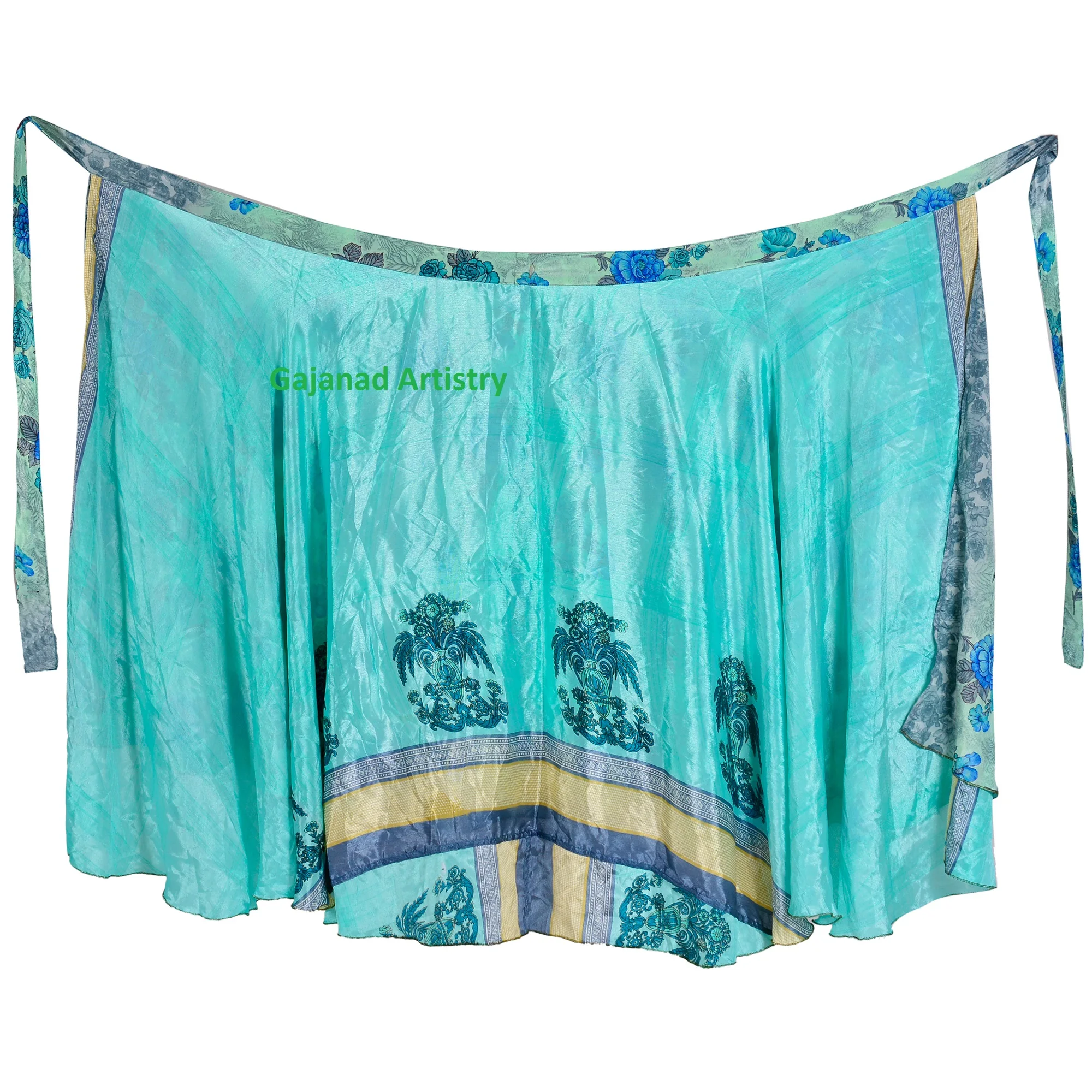 Indian Silk Long Skirts Boho Hippie Long Skirt Double Layer Magic Wrap Reversible Long Vintage Silk Sari Long Wrap Skirts