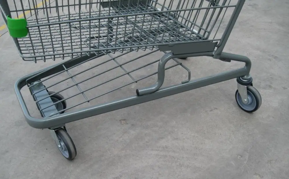 MOQ 50 PCS 190L American Style universal Cart With Light Grey Powder Coating, Shopping Trolley With 4 Swivel Wheels