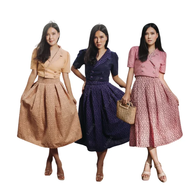 Лидер продаж тайские повседневные женские платья премиум-класса ручная работа Лада Лана коллекция 034 комплект из юбки с тайским рисунком