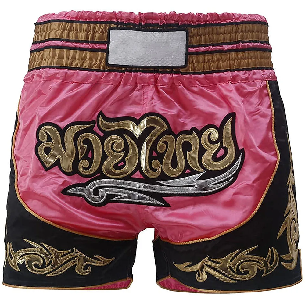 MHF Muay Thai Shorts Boxing Shorts for Men Women High Grade Martial Arts Training Gym Trunks Classic Boxing Shorts.