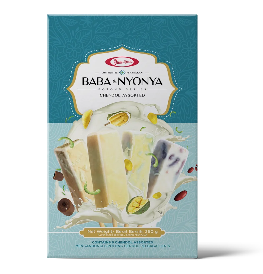 New Arrivals Hot Sale Yum Yum Nyonya Ice Cream Potong made with Coconut milk - Assorted (360g X 16box)