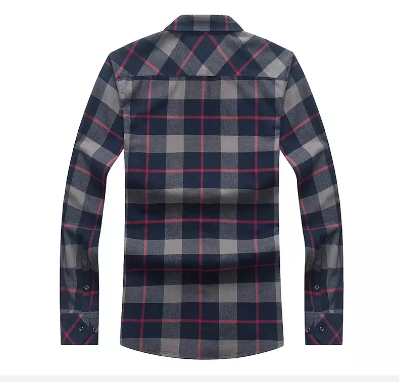 OEM Wholesale Big Check Heavyweight Wool Blend Winter Flannel Shirts