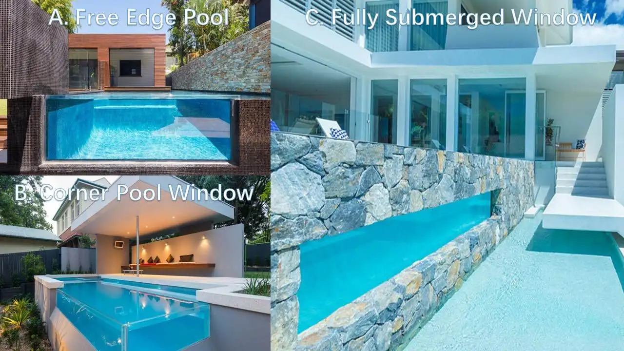 & diving acrylic fibreglass transparent 6m rectangular above ground swimming pool 0