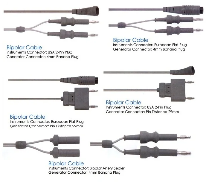 Bipolar Cables Instruments connector,Generator Connector ,single use/reusable Cables and connectors Certified By CE