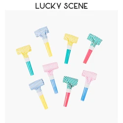 8 шт. свежих ярких полос воздуходувка для вечеринки звуковой сигнал свисток шумоподавляющее устройство для вечеринки на день рождения S00658