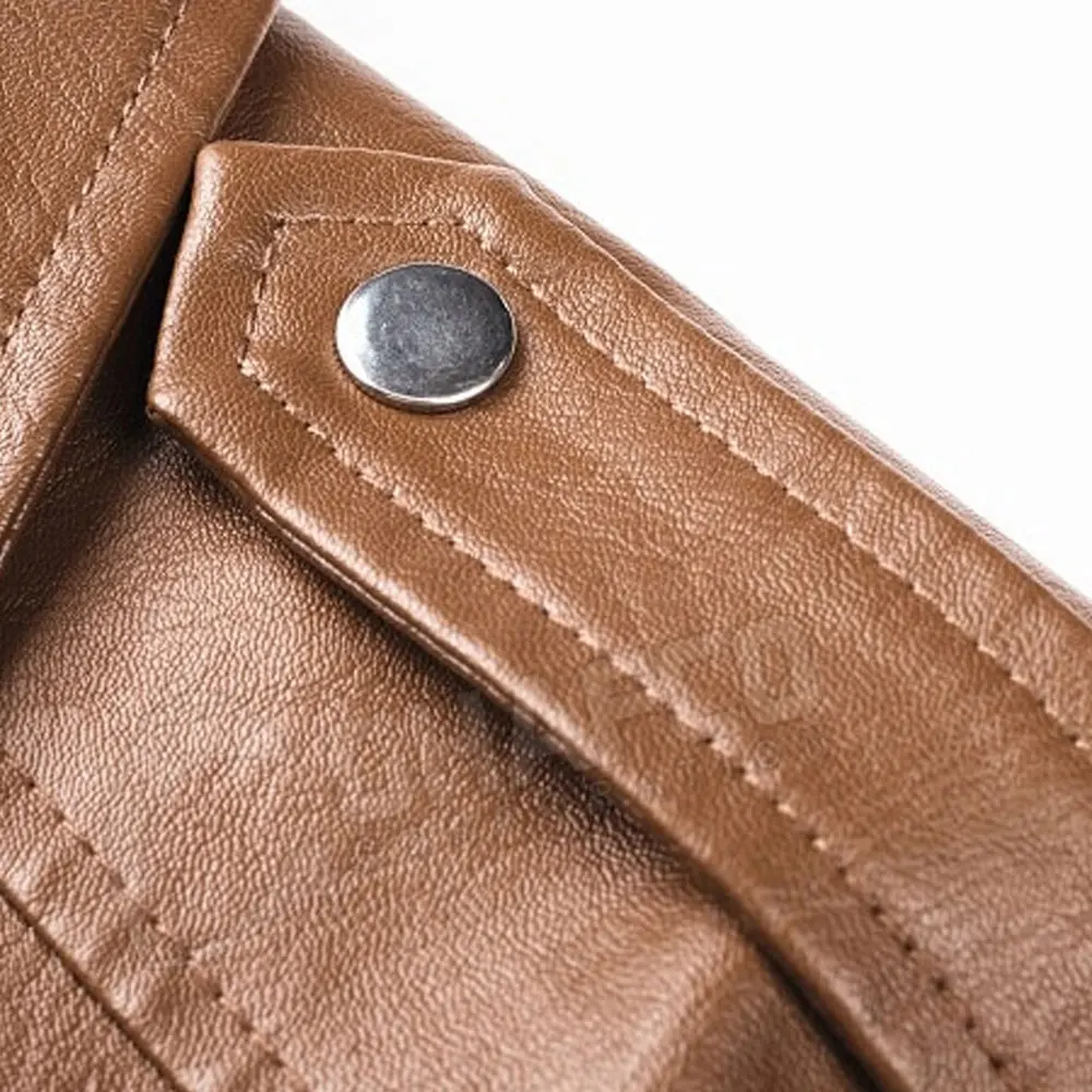  Мужская кожаная куртка с принтом логотипа на заказ