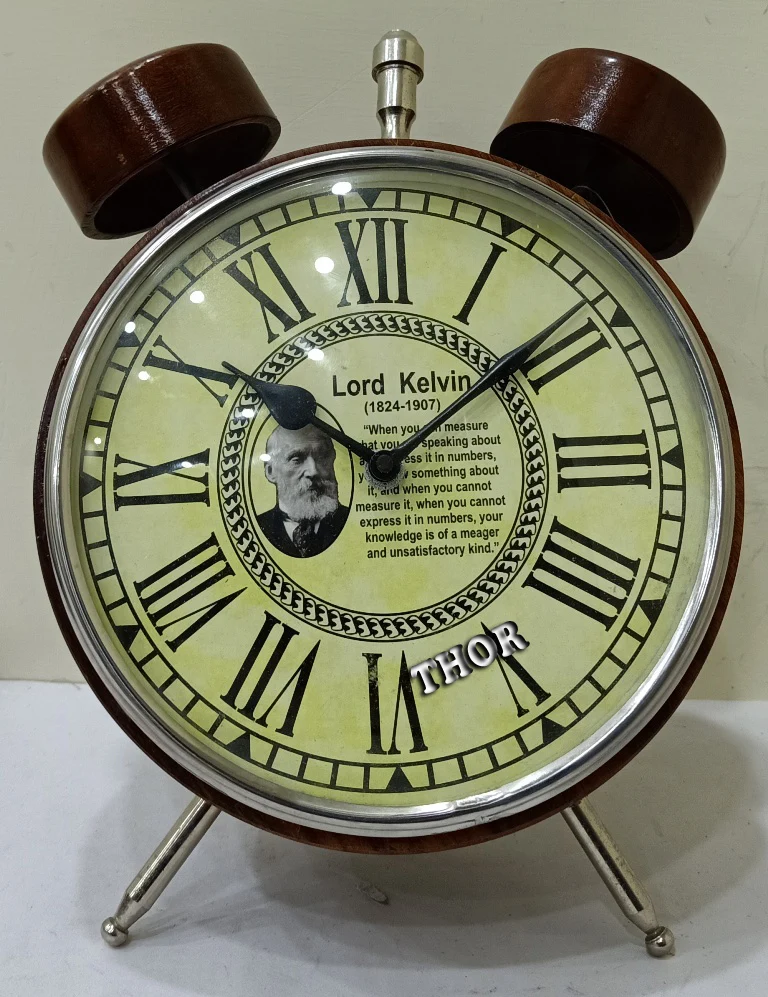High Quality Wooden Bass Degin Lord Kelvin Table Clock Nautical Home Decor for Living Room or Bedroom Wall Space Perfect