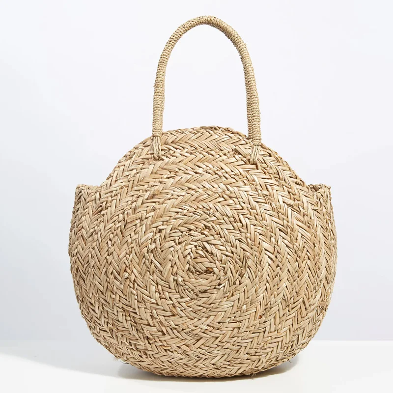 HOT New Style Seagrass HandBag, Natural Beach Bag, Tote Bag Round Straw Summer basket Vietnam Supplier