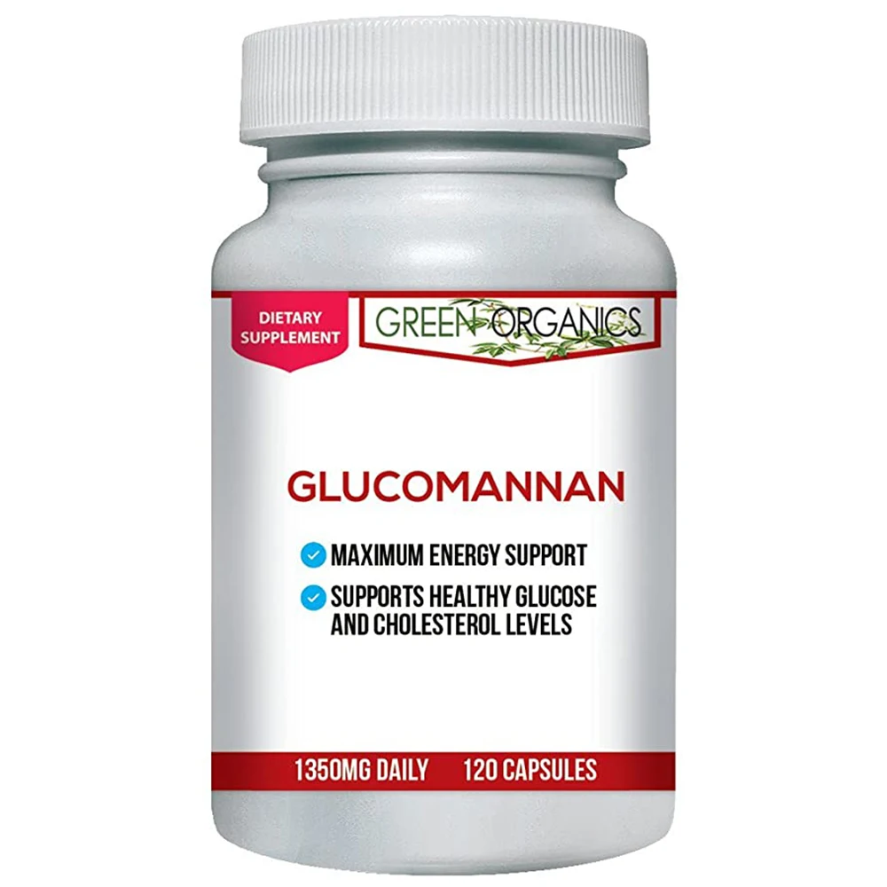 
Green Organics Glucomannan Capsules Made Of Konjac Root Powder To Support Weight Loss Support and Appetite Suppression (120 Caps 