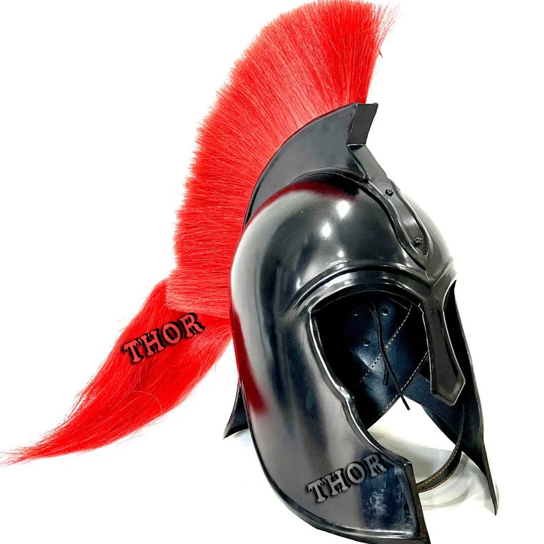  Трой армированный шлем Рыцарь крестовый доспех 18 г стальной | Стальной средневековый черный шлема SCA LARP Реплика костюм с подставкой