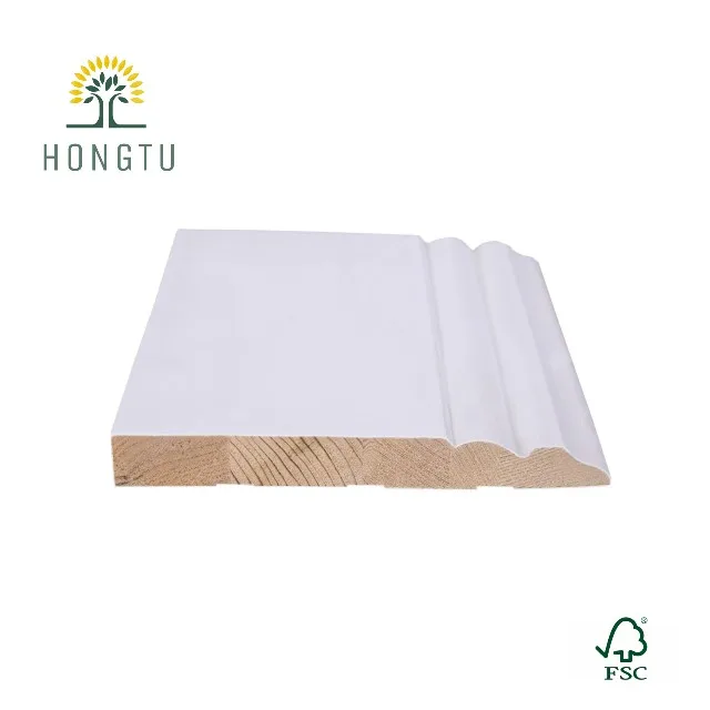 
Wholesale White primed MDF baseboard moulding 
