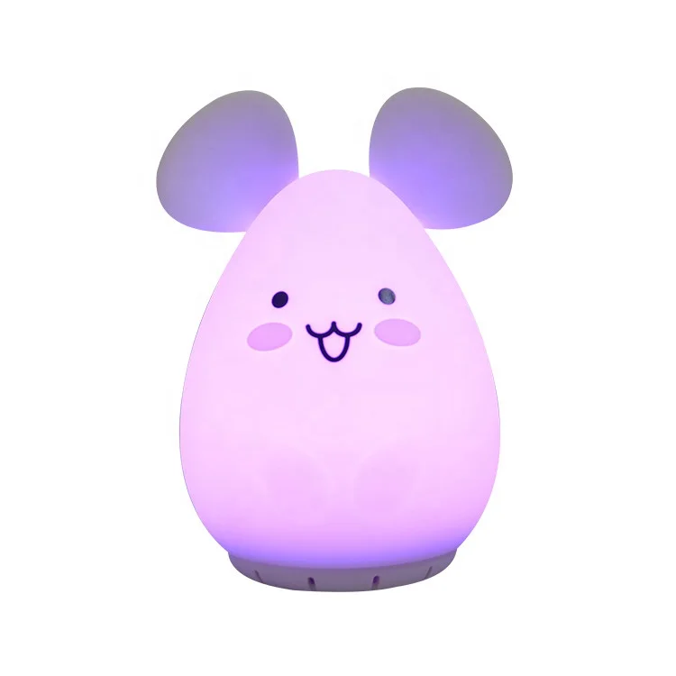 Best Selling Soft Silicone Mouse Disco Lamp Speaker Kids Led Night Lamp Music for Baby Night Light
