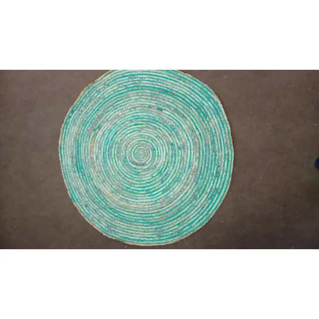 Handmade Cotton Chindi Area Round Rug Hand Braided Multi-color Cotton Area Rugs Ethnic Rug Area